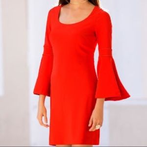 SOLD Boston Proper Bell Sleeve Crimson Dress